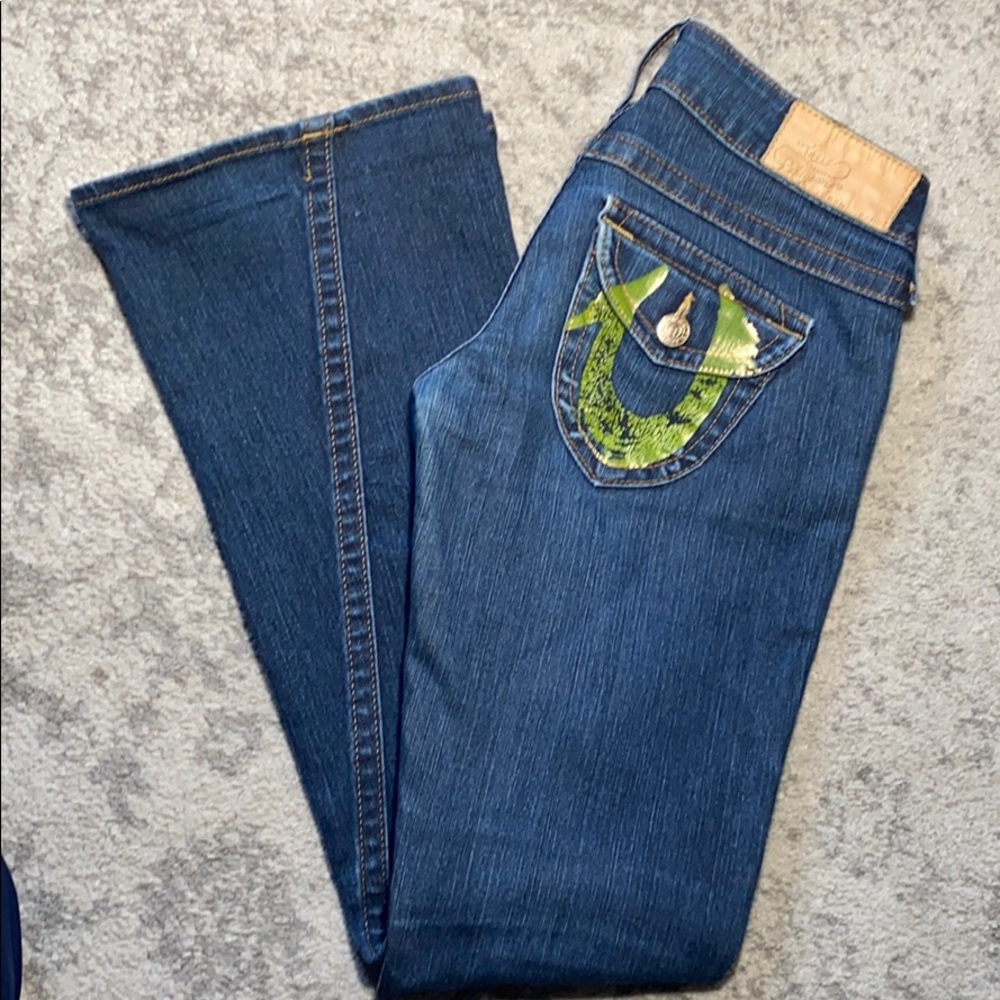 TRUE RELIGION Jeans women's Bootcut logo Size 28 - Picture 4 of 11